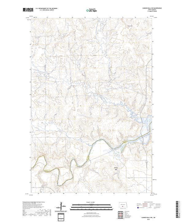 US Topo 7.5-minute map for Cannon Ball NW ND