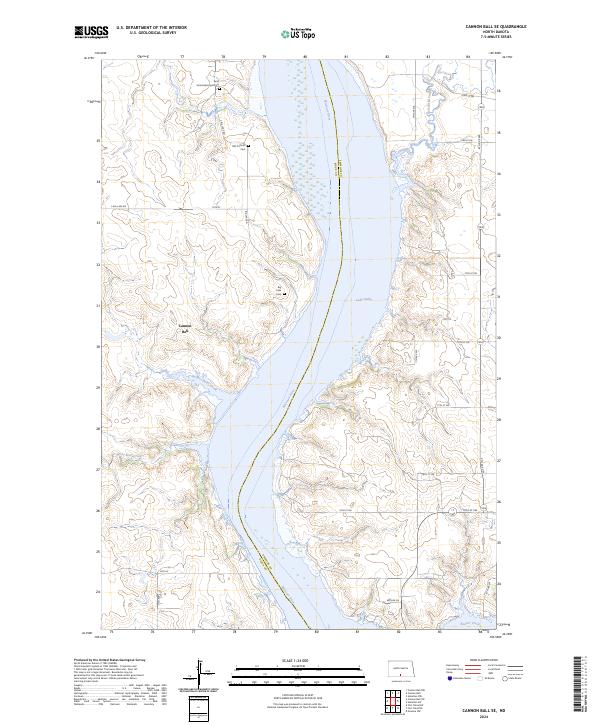 US Topo 7.5-minute map for Cannon Ball SE ND