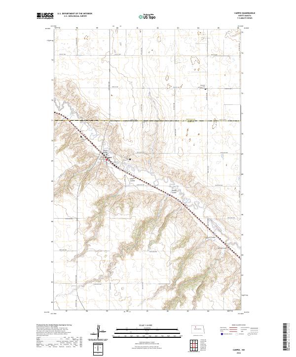 US Topo 7.5-minute map for Carpio ND