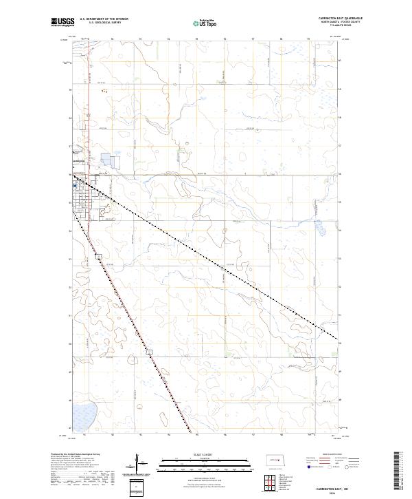 US Topo 7.5-minute map for Carrington East ND