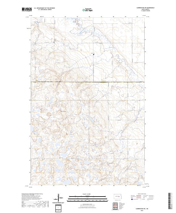 US Topo 7.5-minute map for Carrington SW ND