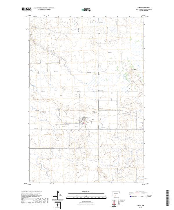 US Topo 7.5-minute map for Carson ND