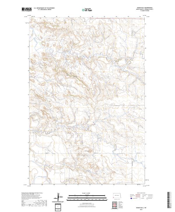 US Topo 7.5-minute map for Cedar Hills ND
