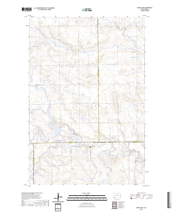 US Topo 7.5-minute map for Cedar Lake ND