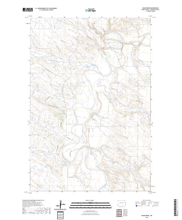 US Topo 7.5-minute map for Cedar Ridge ND