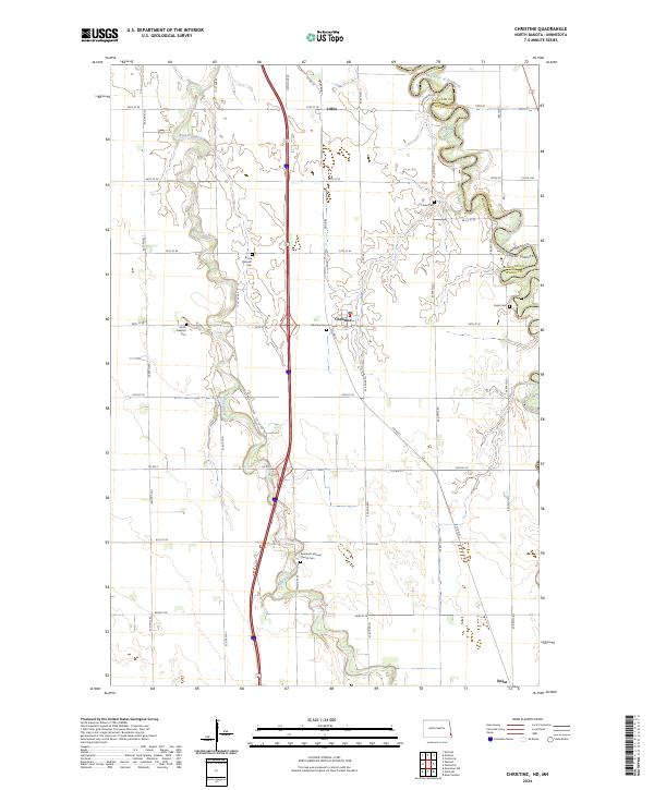US Topo 7.5-minute map for Christine NDMN