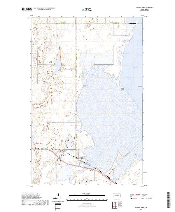 US Topo 7.5-minute map for Churchs Ferry ND