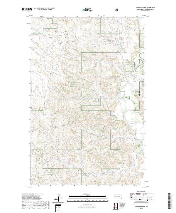 US Topo 7.5-minute map for Cinnamon Creek ND