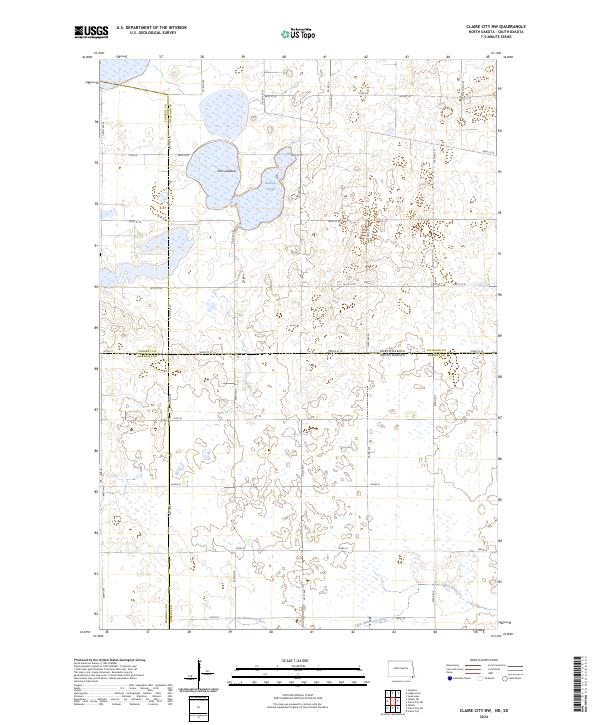 US Topo 7.5-minute map for Claire City NW NDSD
