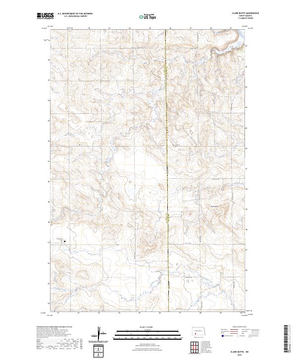US Topo 7.5-minute map for Clark Butte ND
