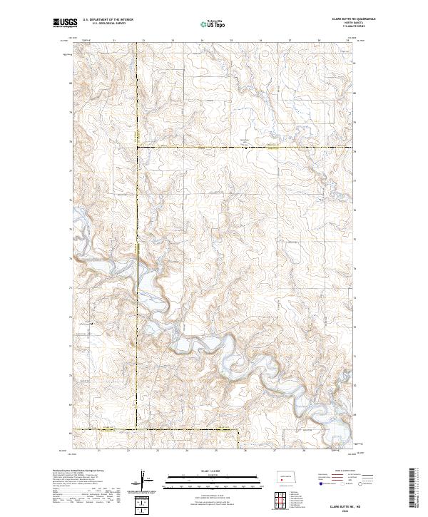 US Topo 7.5-minute map for Clark Butte NE ND
