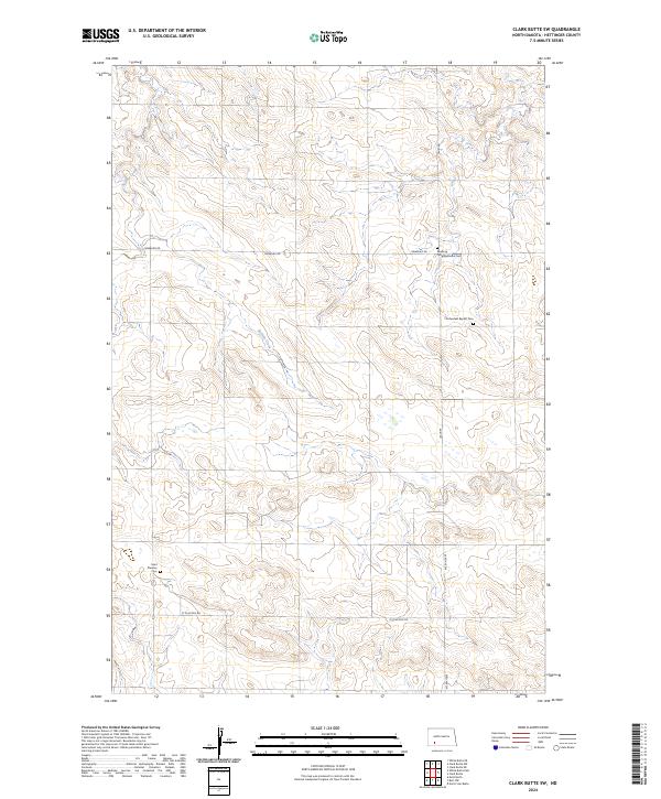 US Topo 7.5-minute map for Clark Butte SW ND