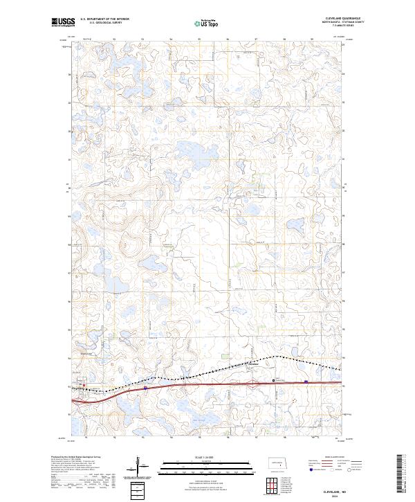 US Topo 7.5-minute map for Cleveland ND