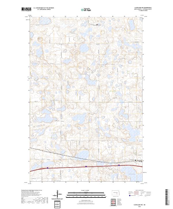US Topo 7.5-minute map for Cleveland NW ND