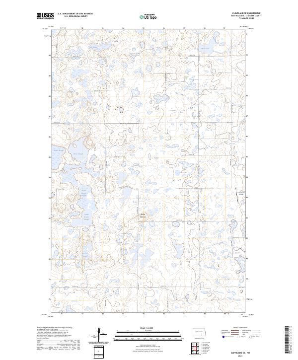 US Topo 7.5-minute map for Cleveland SE ND
