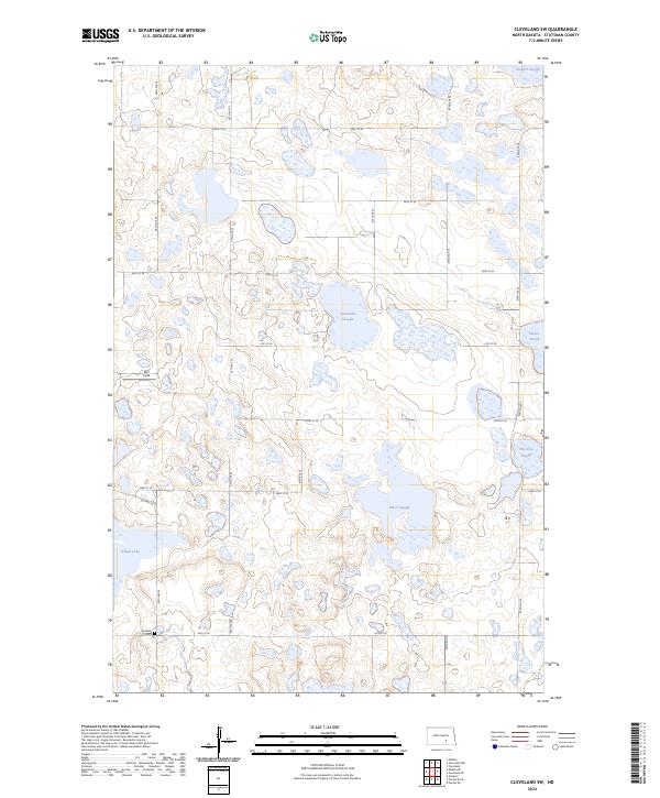 US Topo 7.5-minute map for Cleveland SW ND