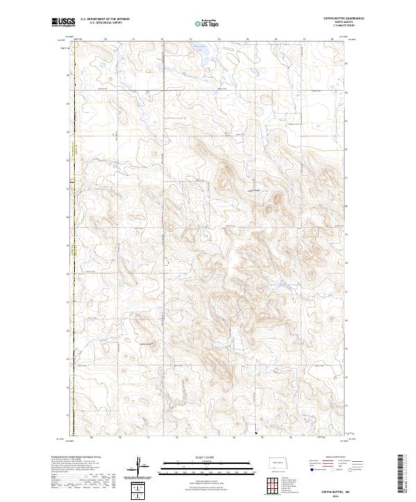US Topo 7.5-minute map for Coffin Buttes ND