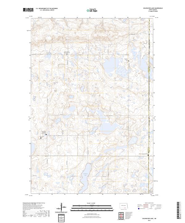 US Topo 7.5-minute map for Coldwater Lake ND