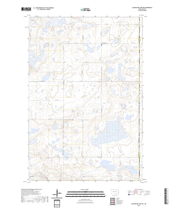 US Topo 7.5-minute map for Coldwater Lake NE ND