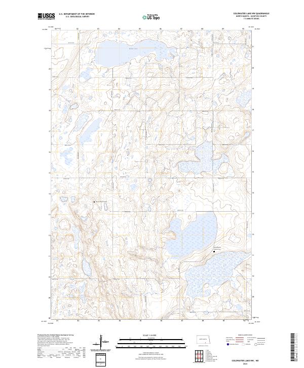 US Topo 7.5-minute map for Coldwater Lake NW ND
