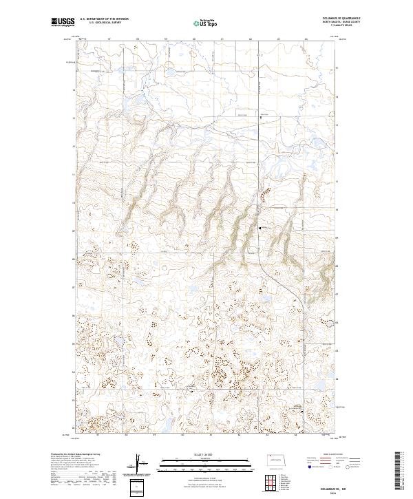 US Topo 7.5-minute map for Columbus SE ND