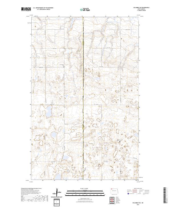 US Topo 7.5-minute map for Columbus SW ND
