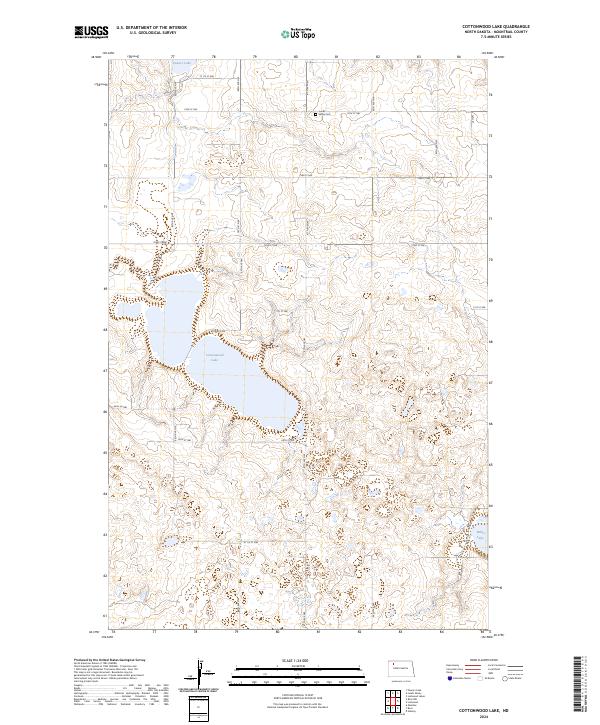 US Topo 7.5-minute map for Cottonwood Lake ND