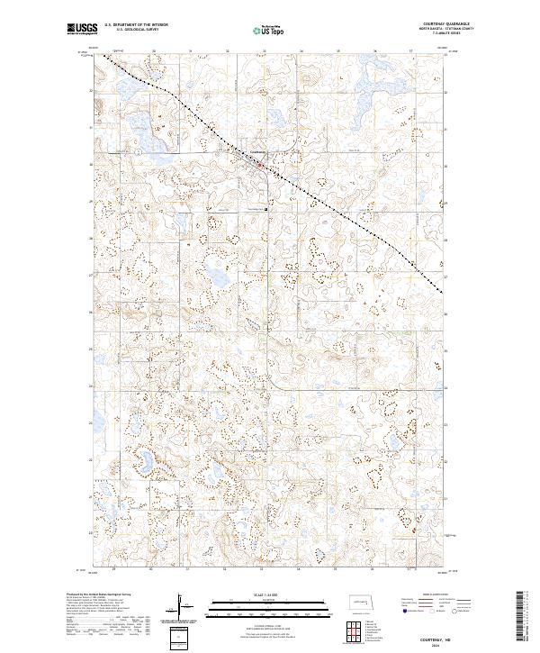 US Topo 7.5-minute map for Courtenay ND