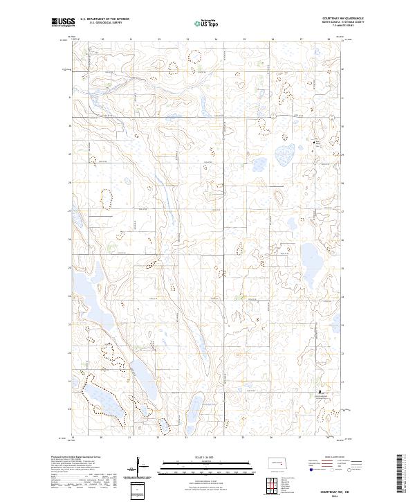 US Topo 7.5-minute map for Courtenay NW ND
