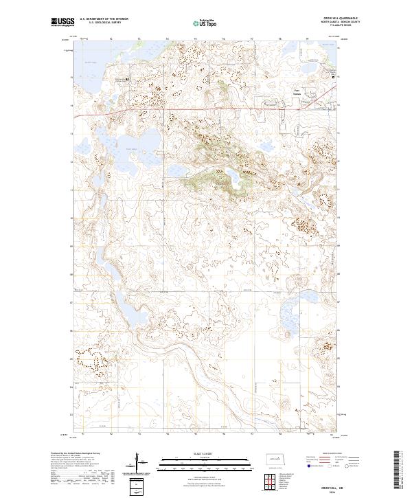 US Topo 7.5-minute map for Crow Hill ND
