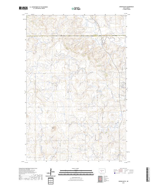 US Topo 7.5-minute map for Crown Butte ND