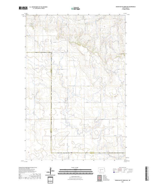 US Topo 7.5-minute map for Crown Butte Creek NW ND