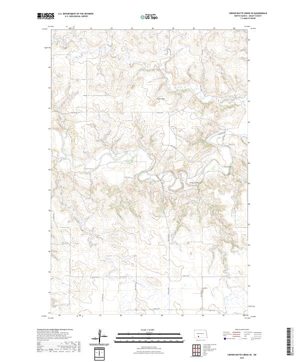 US Topo 7.5-minute map for Crown Butte Creek SE ND