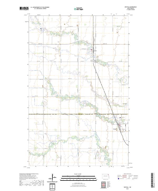 US Topo 7.5-minute map for Crystal ND