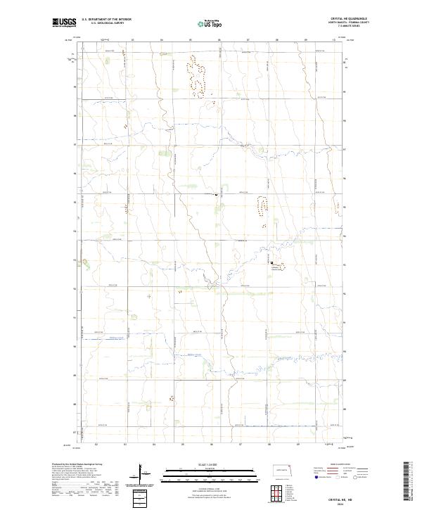 US Topo 7.5-minute map for Crystal NE ND