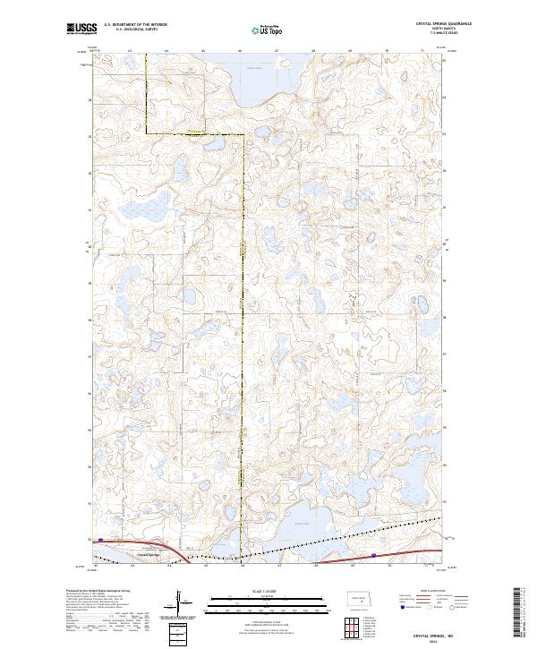 US Topo 7.5-minute map for Crystal Springs ND