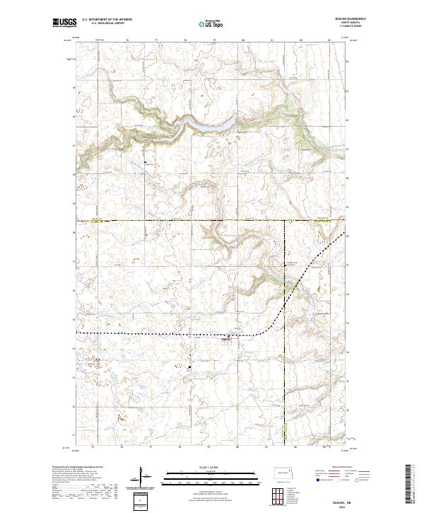 US Topo 7.5-minute map for Dahlen ND