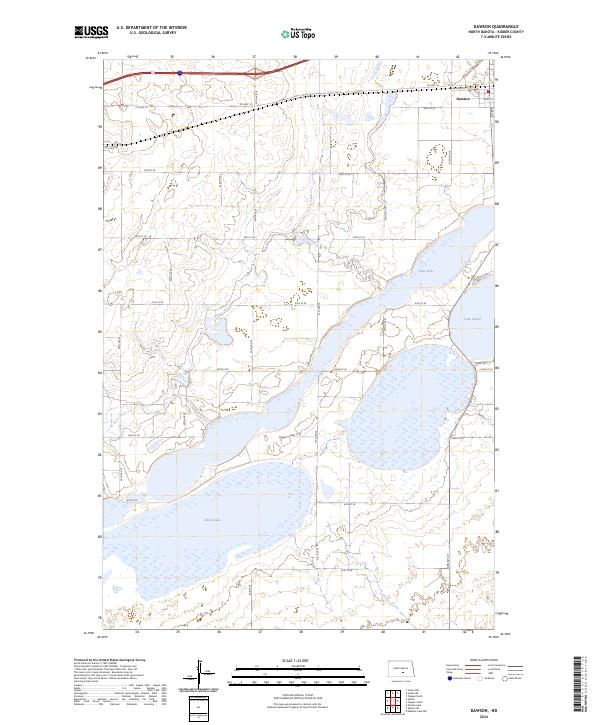 US Topo 7.5-minute map for Dawson ND