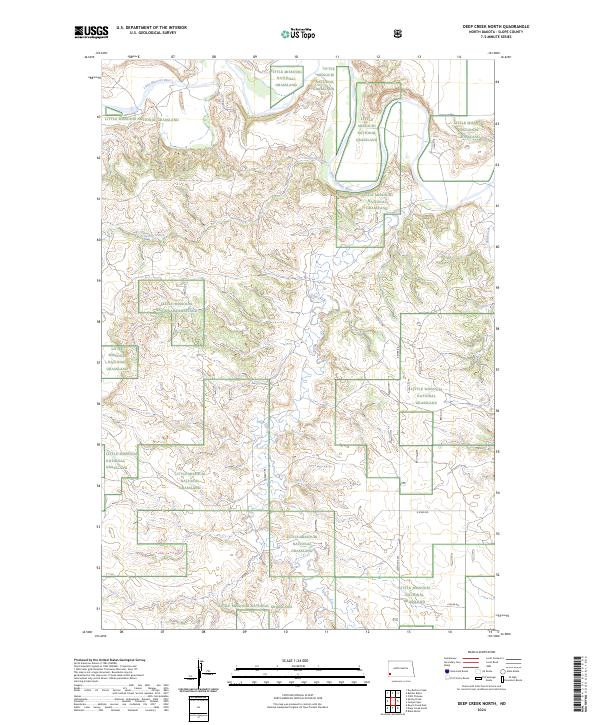US Topo 7.5-minute map for Deep Creek North ND
