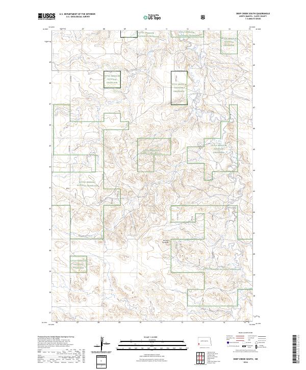 US Topo 7.5-minute map for Deep Creek South ND