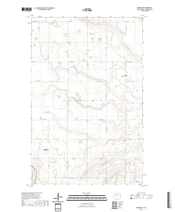 US Topo 7.5-minute map for Deering SW ND