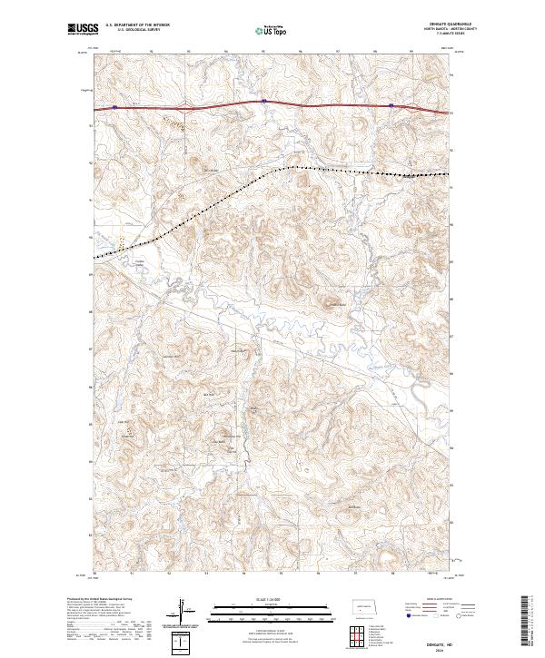 US Topo 7.5-minute map for Dengate ND