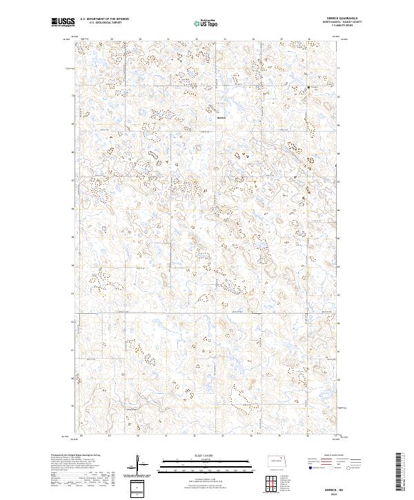 US Topo 7.5-minute map for Derrick ND