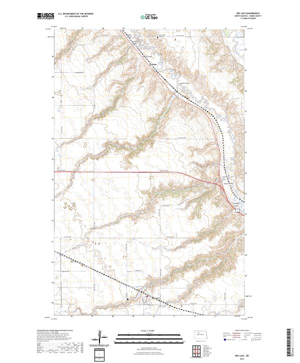 US Topo 7.5-minute map for Des Lacs ND