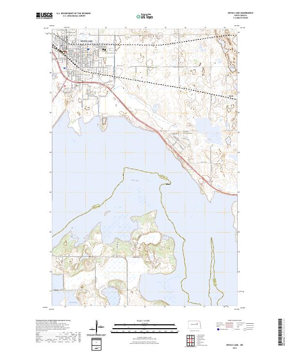 US Topo 7.5-minute map for Devils Lake ND