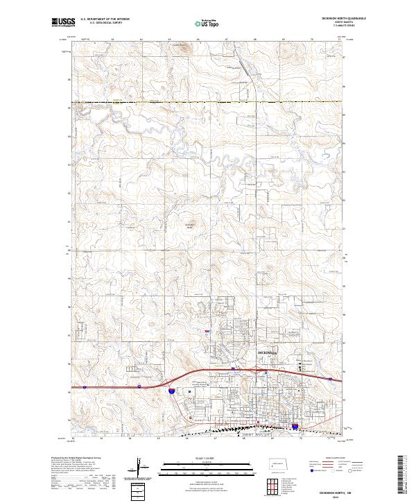 US Topo 7.5-minute map for Dickinson North ND