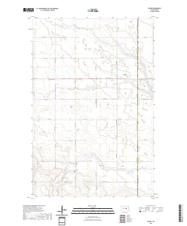 US Topo 7.5-minute map for Dover ND