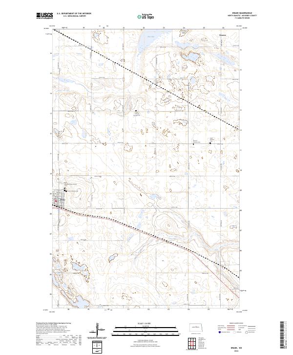 US Topo 7.5-minute map for Drake ND