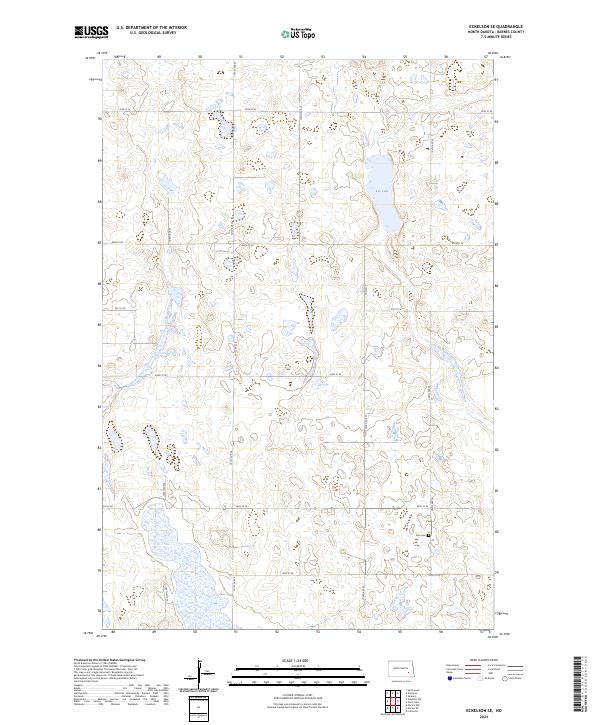 US Topo 7.5-minute map for Eckelson SE ND