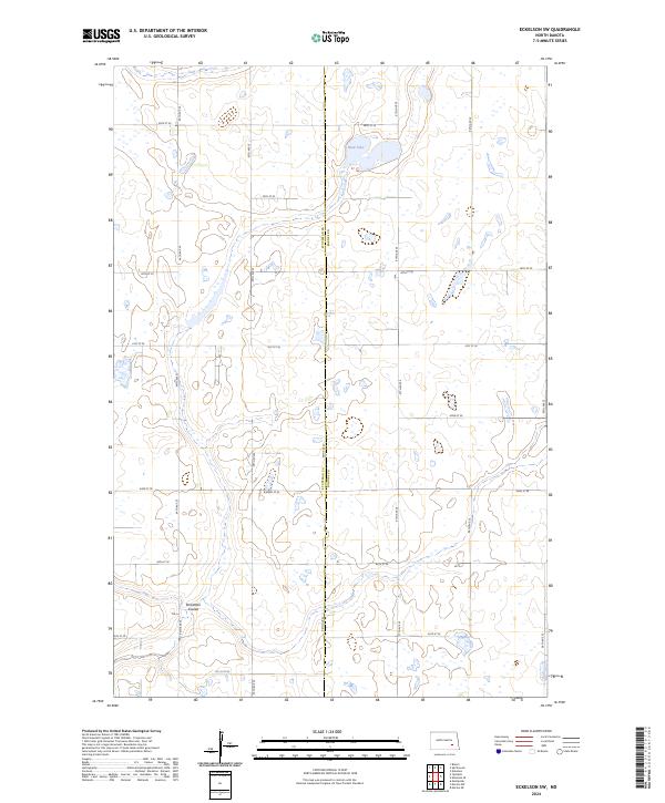 US Topo 7.5-minute map for Eckelson SW ND